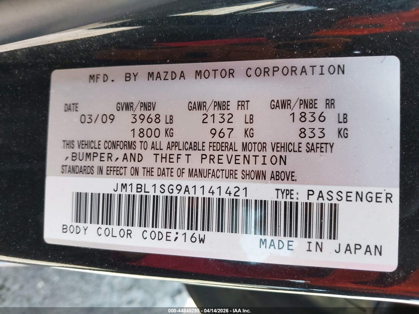 2010 Mazda Mazda3 I Touring VIN: JM1BL1SG9A1141421 Lot: 44848295