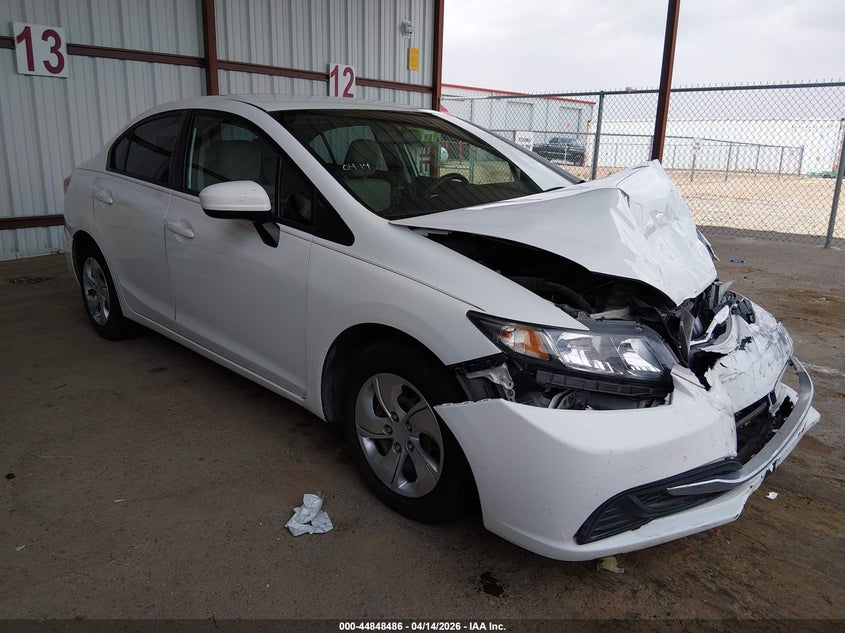 2014 Honda Civic 1.8 Lx white Lot 111044848486 Vin 19XFB2F51EE072875