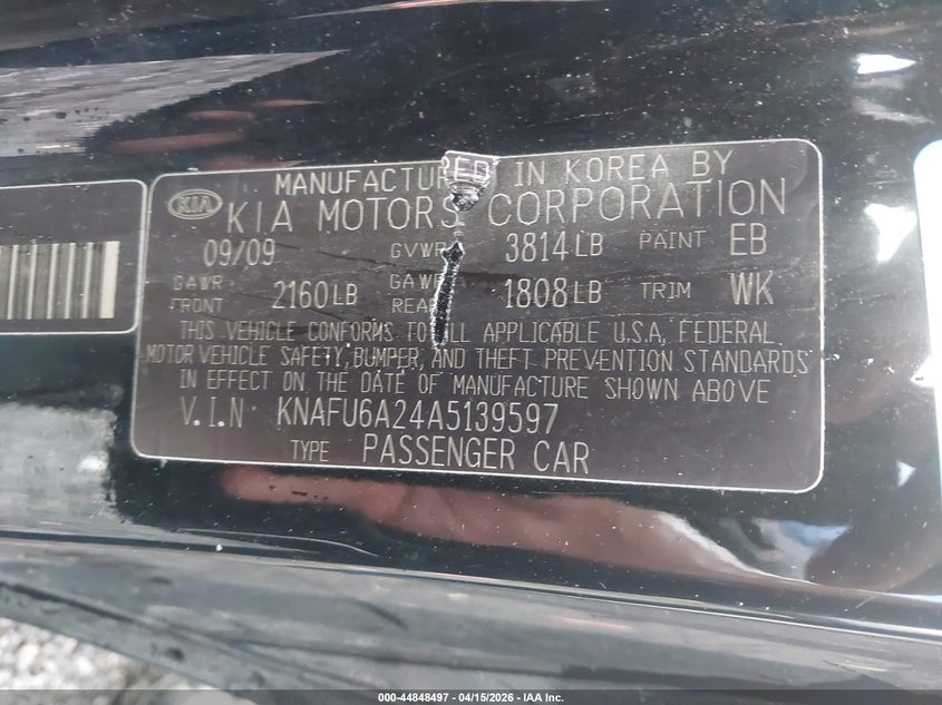 2010 Kia Forte Koup Ex VIN: KNAFU6A24A5139597 Lot: 44848497