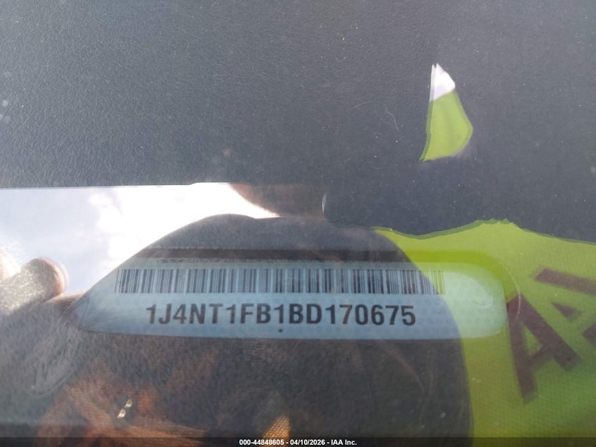 2011 Jeep Compass VIN: 1J4NT1FB1BD170675 Lot: 44848605