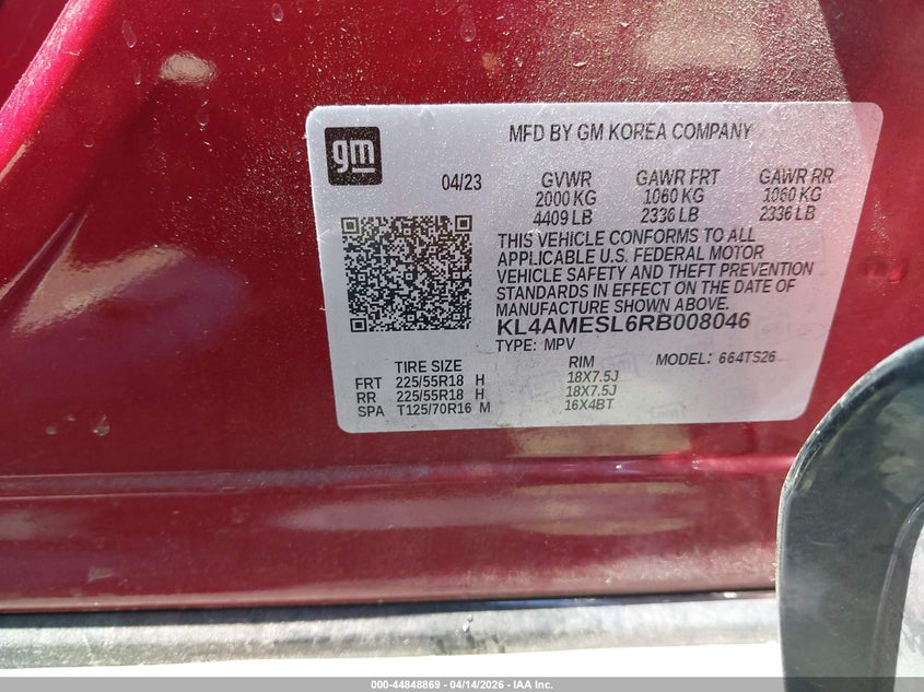 2024 Buick Encore Gx Sport Touring Awd VIN: KL4AMESL6RB008046 Lot: 44848869