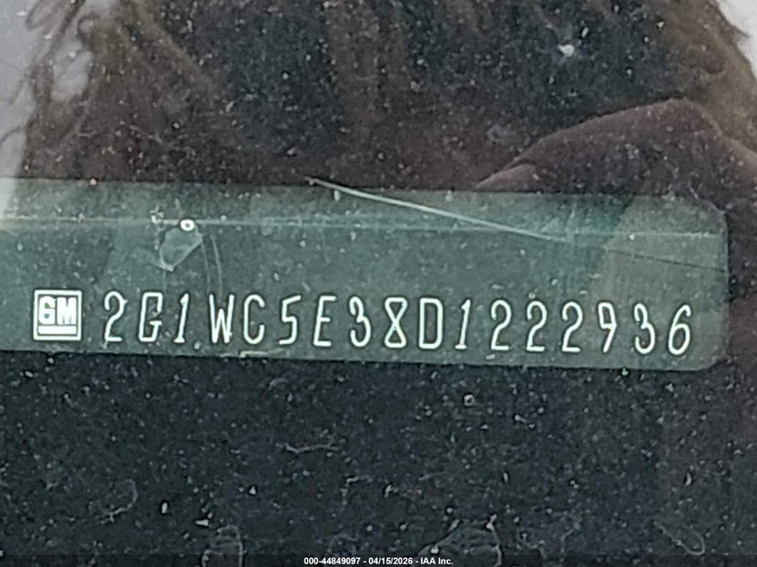 2013 Chevrolet Impala Ltz VIN: 2G1WC5E38D1222936 Lot: 44849097