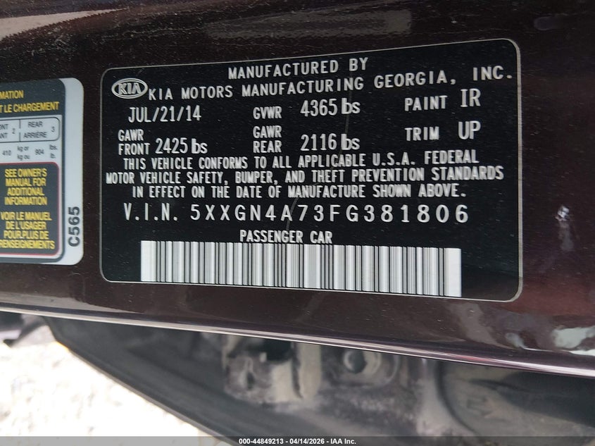 2015 KIA OPTIMA EX · Photo 9