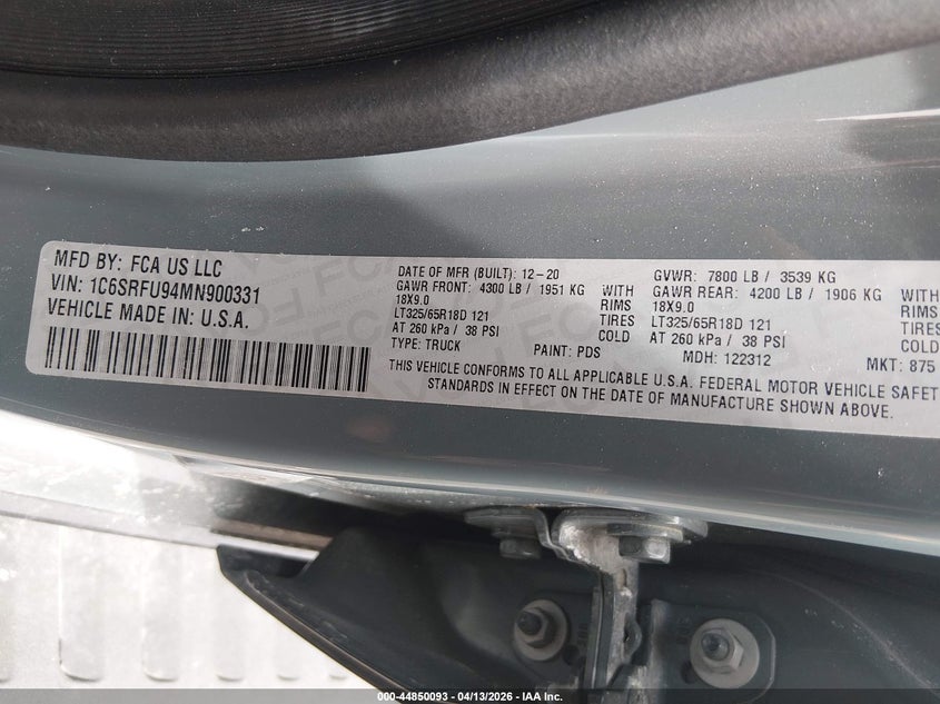 2021 RAM 1500 TRUCK 6.2L V-8 SUPERCHARGER, 702HP
