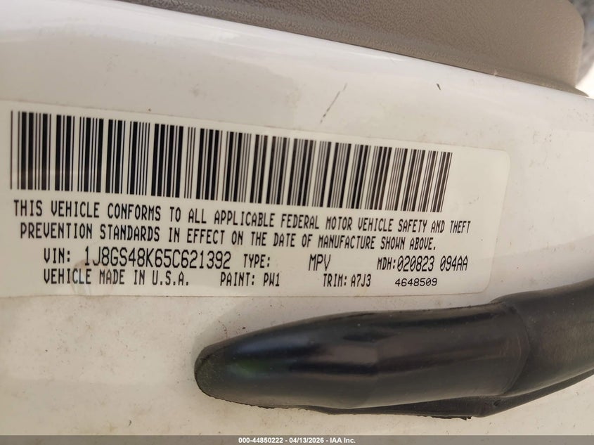 2005 Jeep Grand Cherokee Laredo VIN: 1J8GS48K65C621392 Lot: 44850222