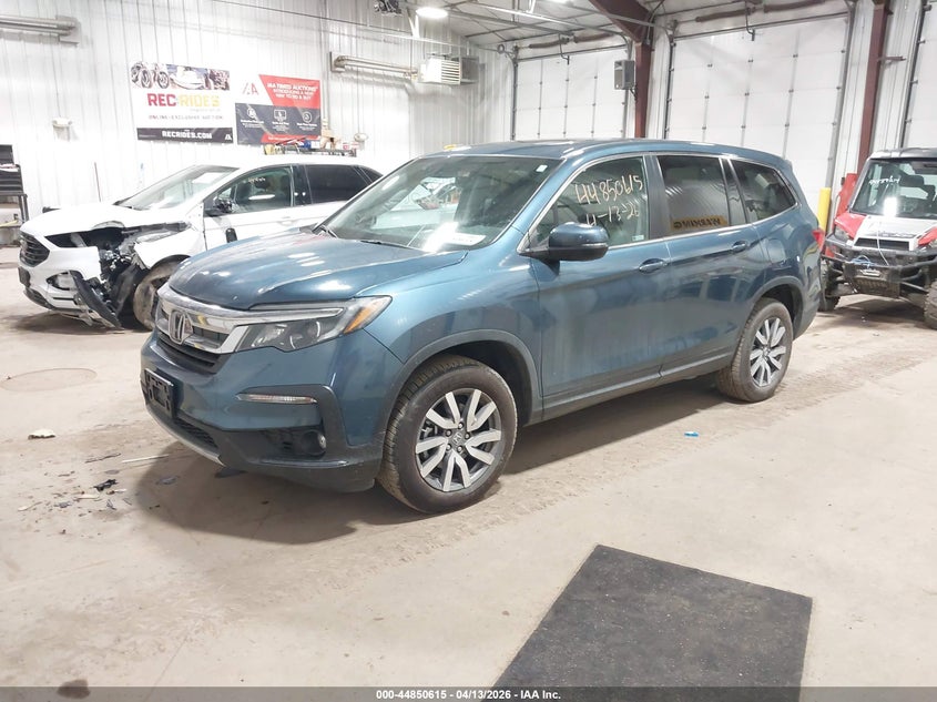 2019 Honda Pilot 3.5 Ex-L blue Lot 111044850615 Vin 5FNYF6H5XKB048307