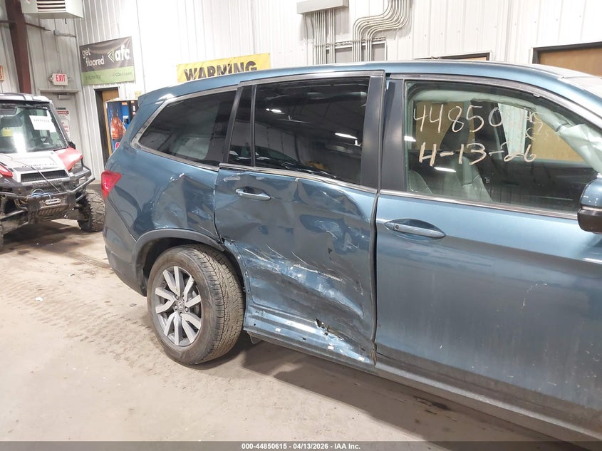2019 Honda Pilot 3.5 Ex-L blue Lot 111044850615 Vin 5FNYF6H5XKB048307