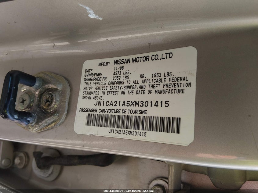 NISSAN MAXIMA 1999 VIN JN1CA21A5XM301415