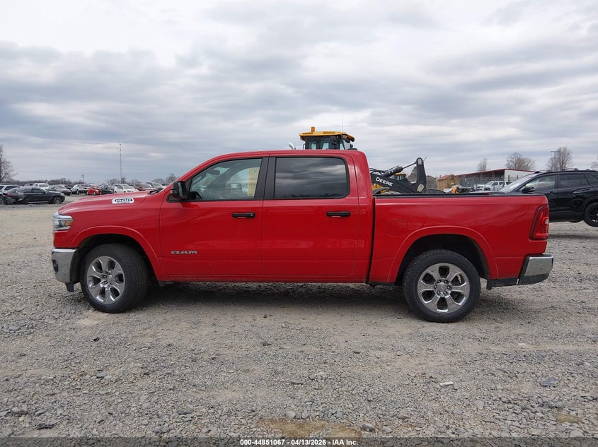 2025 Ram 1500 3.6 Ram Big Horn 4X4 5'7 Box red Lot 111044851067 Vin 1C6RRFFG0SN754033