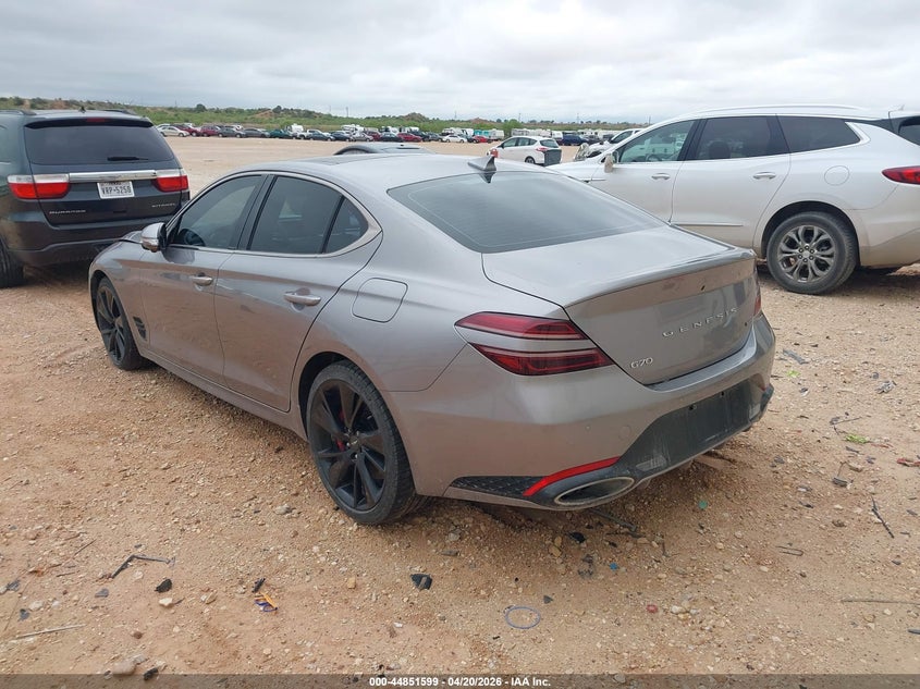 Vin: kmtg54te9pu116204, lot: 45348907, genesis g70 3.3t rwd 20233