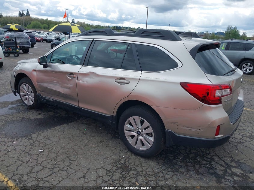 2017 Subaru Outback 2.5 2.5I Premium beige Lot 111044852138 Vin 4S4BSACC7H3314328