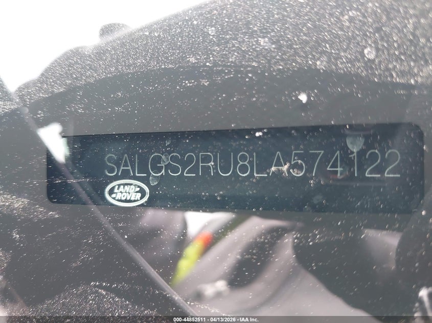 2020 Land Rover Range Rover Hse VIN: SALGS2RU8LA574122 Lot: 44852511