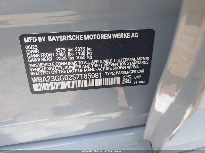 2025 BMW 228 Gran Coupe xDrive VIN: WBA23GG02S7T65981 Lot: 44852784