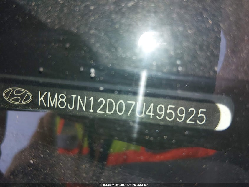 2007 Hyundai Tucson Limited/Se VIN: KM8JN12D07U495925 Lot: 44852882