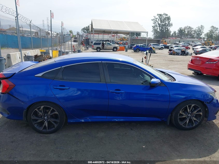 2019 Honda Civic 2.0 Sport blue Lot 111044852972 Vin 2HGFC2F87KH500991