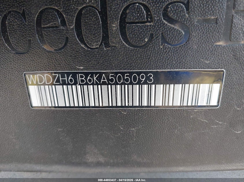 2019 Mercedes-Benz E 450 4Matic VIN: WDDZH6JB6KA505093 Lot: 44853437