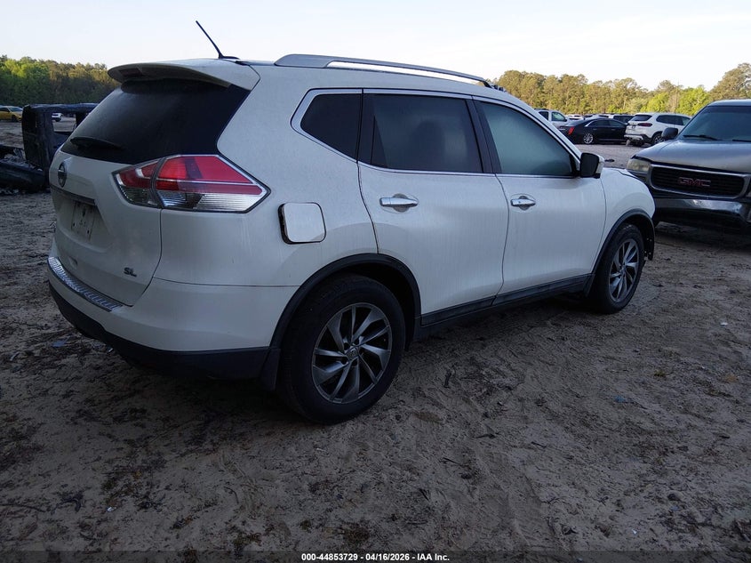 2015 Nissan Rogue 2.5 Sl white Lot 111044853729 Vin 5N1AT2MT5FC857431