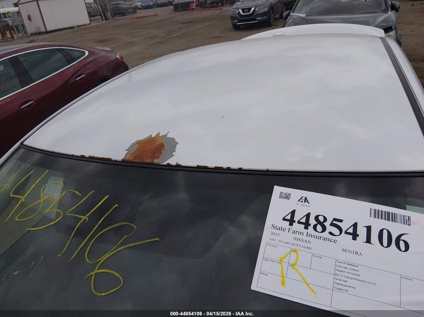 2015 Nissan Sentra Sv VIN: 3N1AB7AP7FY345885 Lot: 44854106