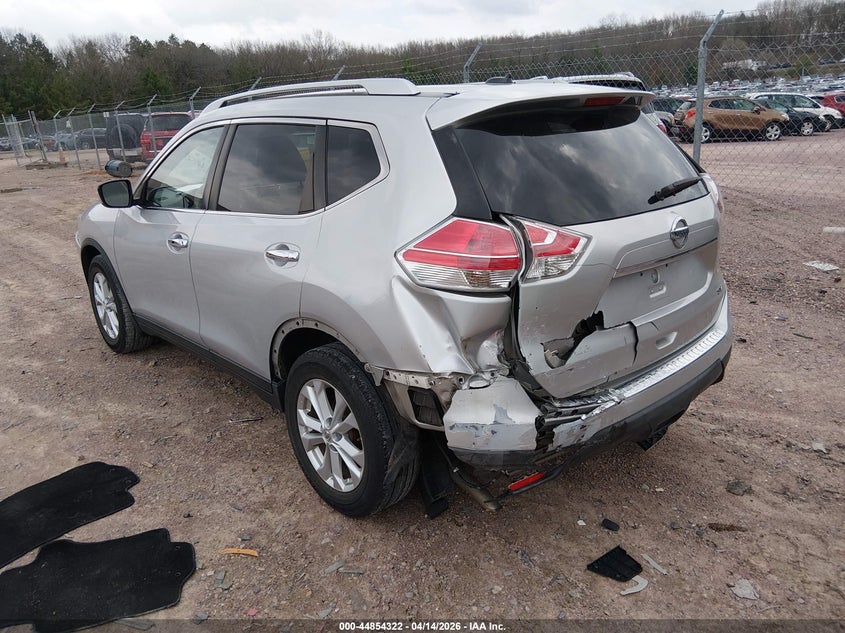 2015 Nissan Rogue 2.5 Sv silver Lot 111044854322 Vin KNMAT2MT0FP541612