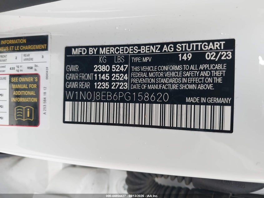 2023 Mercedes-Benz Glc 300 4Matic Coupe VIN: W1N0J8EB6PG158620 Lot: 44854427