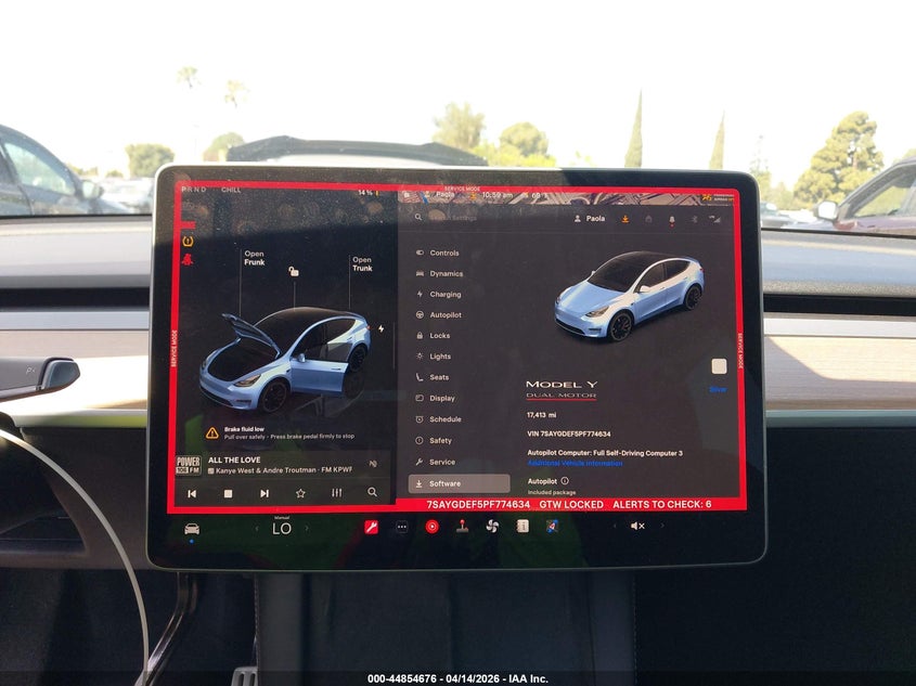 2023 Tesla Model y Performance Dual Motor All-Wheel Drive grey Lot 111044854676 Vin 7SAYGDEF5PF774634