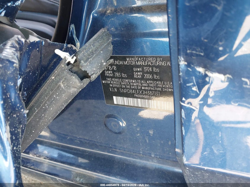 2018 Hyundai Elantra Sel VIN: 5NPD84LFXJH387131 Lot: 44854978