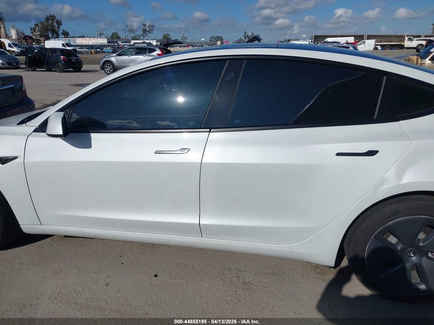 2022 Tesla Model 3 Long Range Dual Motor All-Wheel Drive white Lot 111044855195 Vin 5YJ3E1EB5NF236974