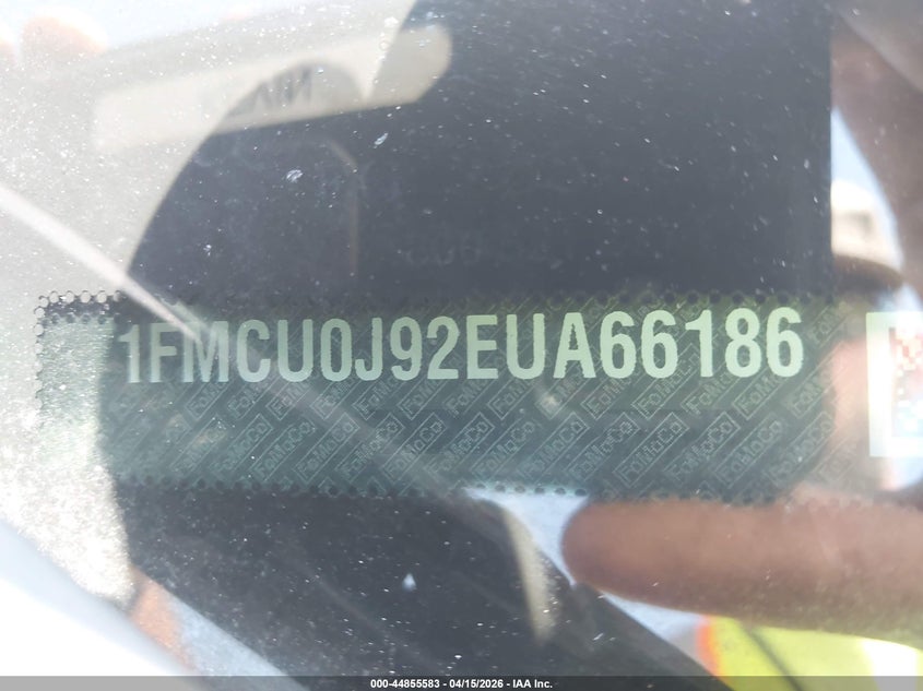 2014 Ford Escape Titanium VIN: 1FMCU0J92EUA66186 Lot: 44855583