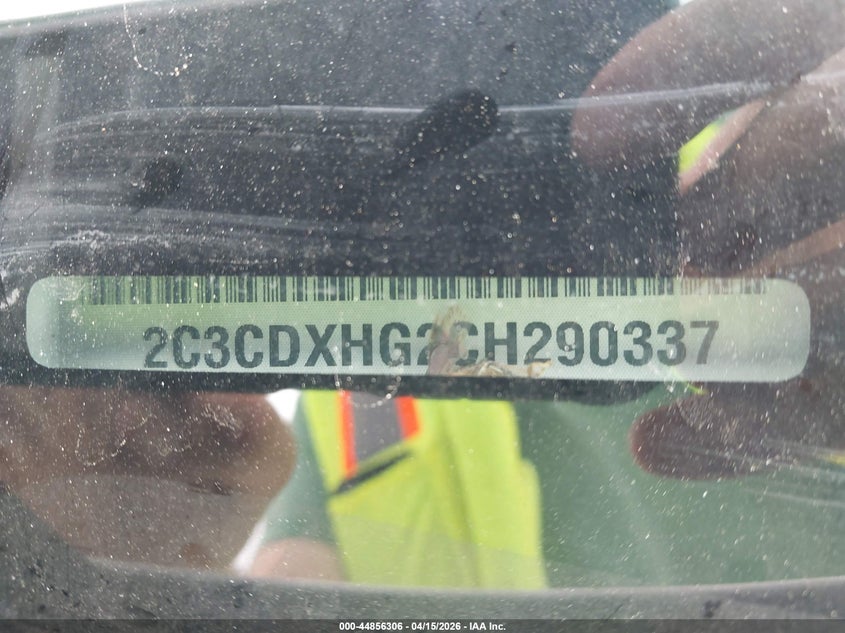 2012 Dodge Charger Sxt VIN: 2C3CDXHG2CH290337 Lot: 44856306