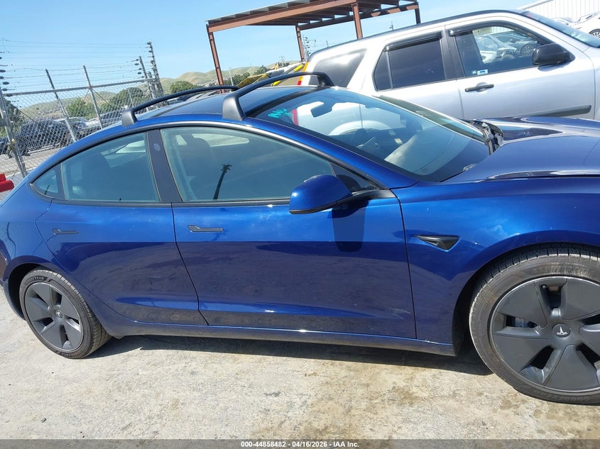 2022 Tesla Model 3 Long Range Dual Motor All-Wheel Drive blue Lot 111044858482 Vin 5YJ3E1EB7NF350698