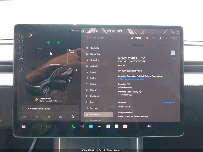 2026 Tesla Model Y All-Wheel Drive/Long Range Launch Series/Premium All-Wheel Drive VIN: 7SAYGDEE0TF541553 Lot: 44859111