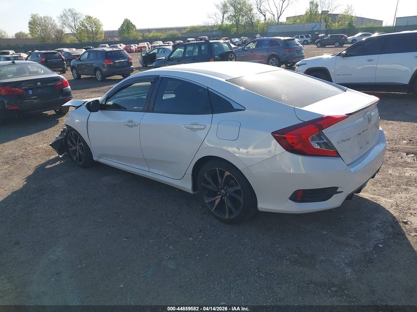 2020 Honda Civic 2.0 Sport white Lot 111044859582 Vin 2HGFC2F89LH563821