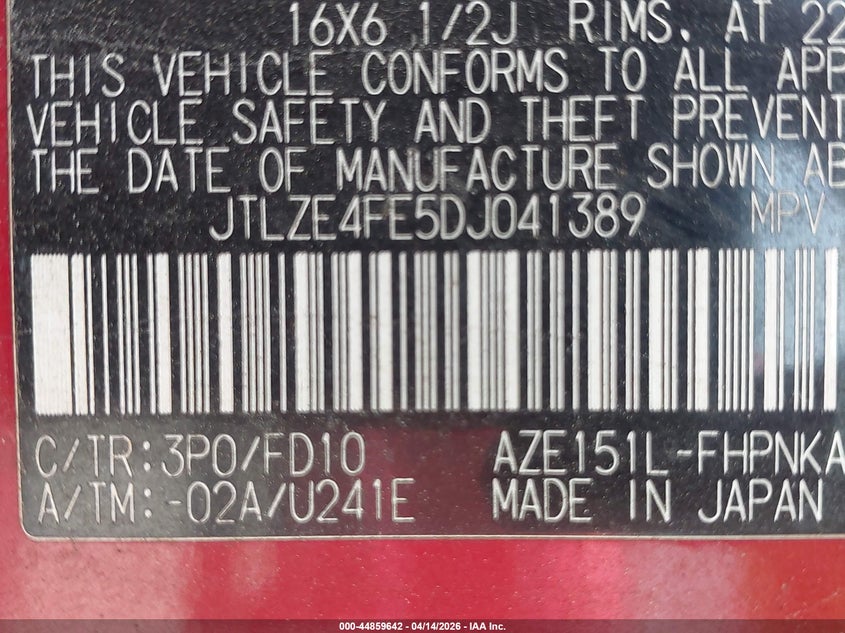 2013 SCION XB WAGON 2.4L I-4 DOHC, VVT, 158HP