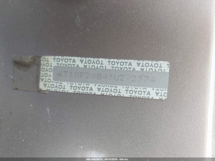 2003 Toyota Avalon Xls VIN: 4T1BF28B43U272374 Lot: 44859974