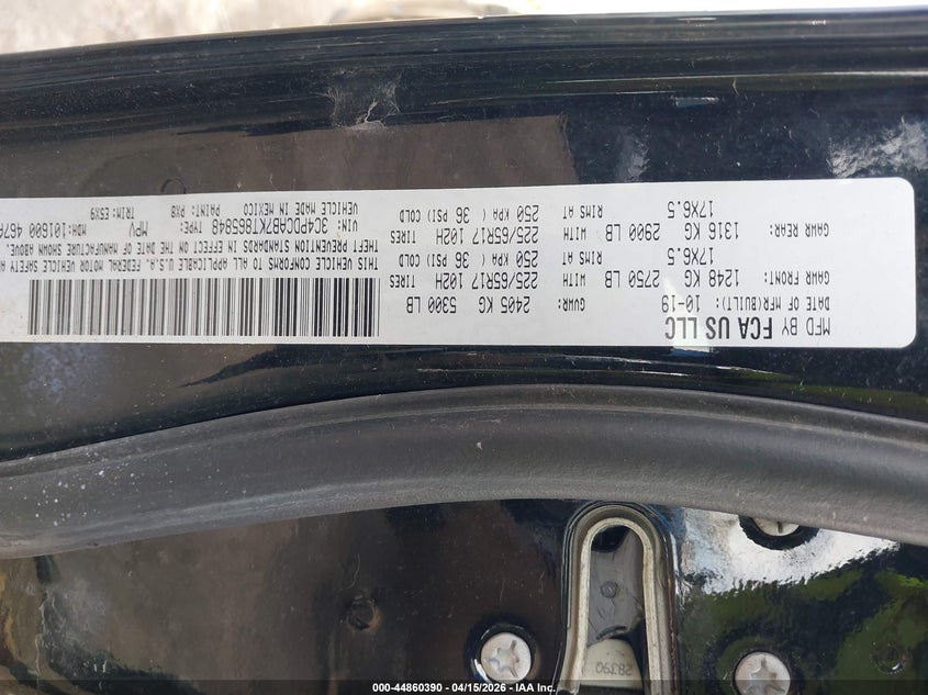 2019 Dodge Journey Se Value Package VIN: 3C4PDCAB7KT865848 Lot: 44860390