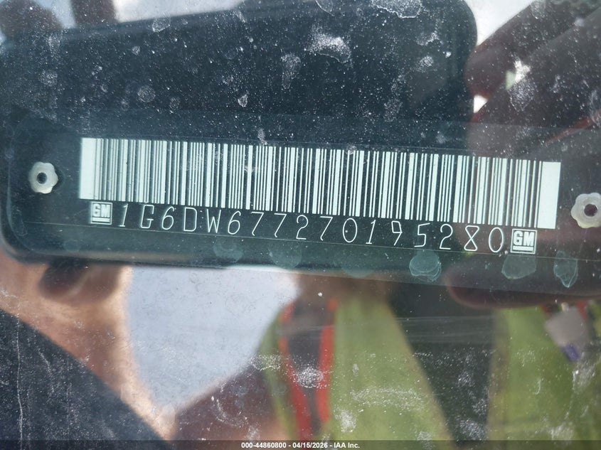 2007 Cadillac Sts V6 VIN: 1G6DW677270195280 Lot: 44860800