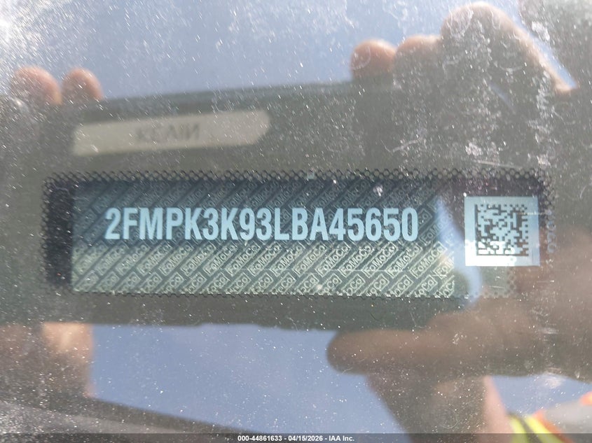 2020 Ford Edge Titanium VIN: 2FMPK3K93LBA45650 Lot: 44861633