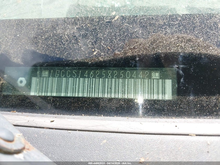 2005 Chevrolet Colorado VIN: 1GCCS146258250442 Lot: 44862033