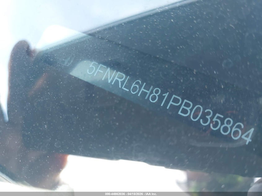 2023 Honda Odyssey Touring VIN: 5FNRL6H81PB035864 Lot: 44862036