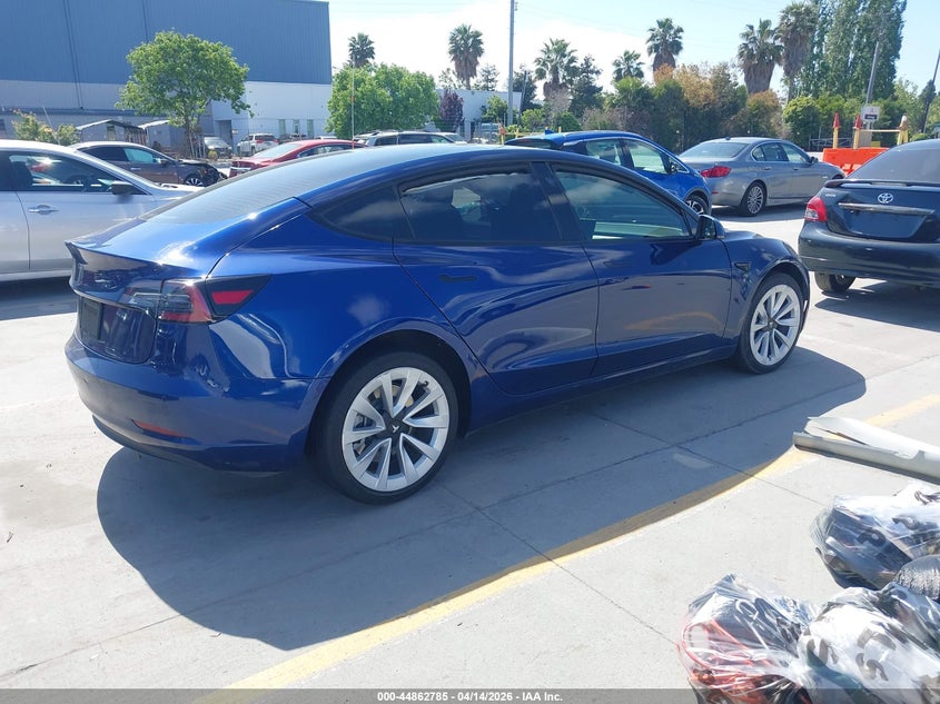 2022 Tesla Model 3 Rear-Wheel Drive blue Lot 111044862785 Vin 5YJ3E1EA3NF143202