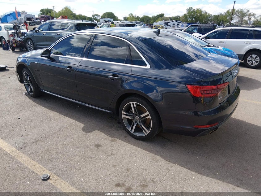 2017 Audi A4 2.0 2.0T Premium black Lot 111044863306 Vin WAUENAF41HN018705