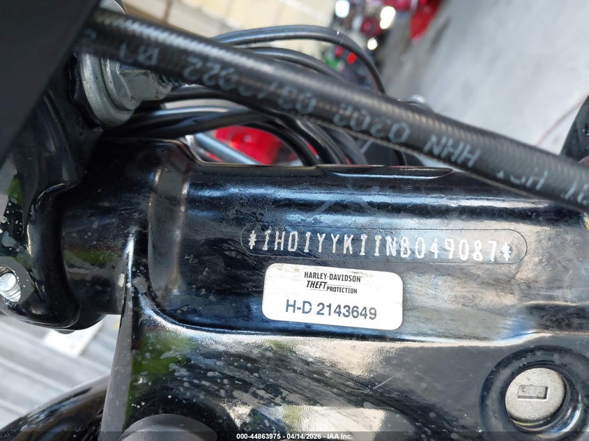 2022 Harley-Davidson Fxbbs VIN: 1HD1YYK11NB049087 Lot: 44863975