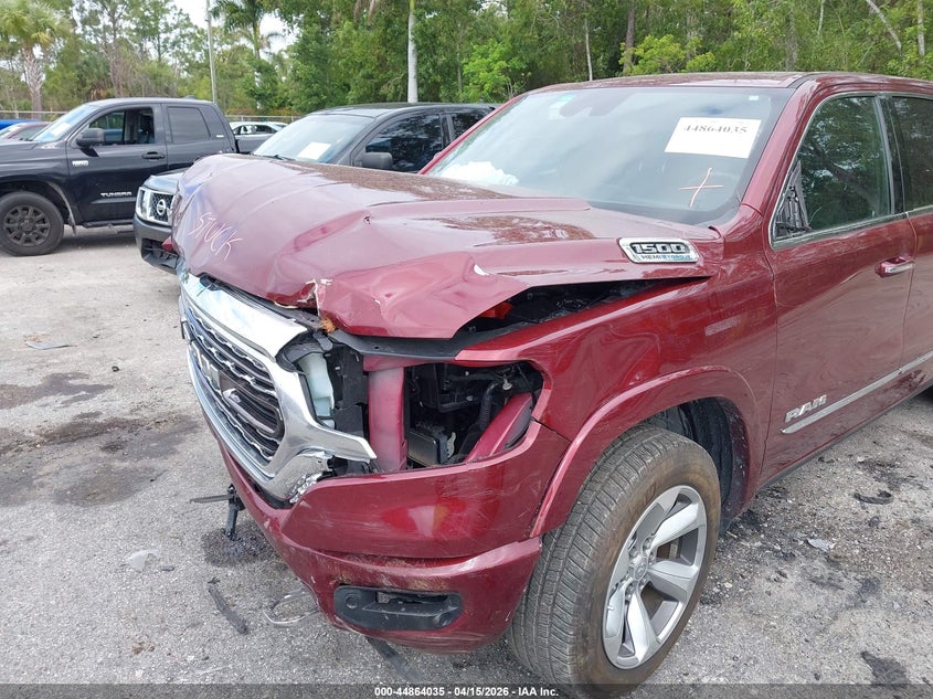 2021 Ram 1500 5.7 Ram Limited 4X2 5'7 Box red Lot 111044864035 Vin 1C6RREHT8MN820786