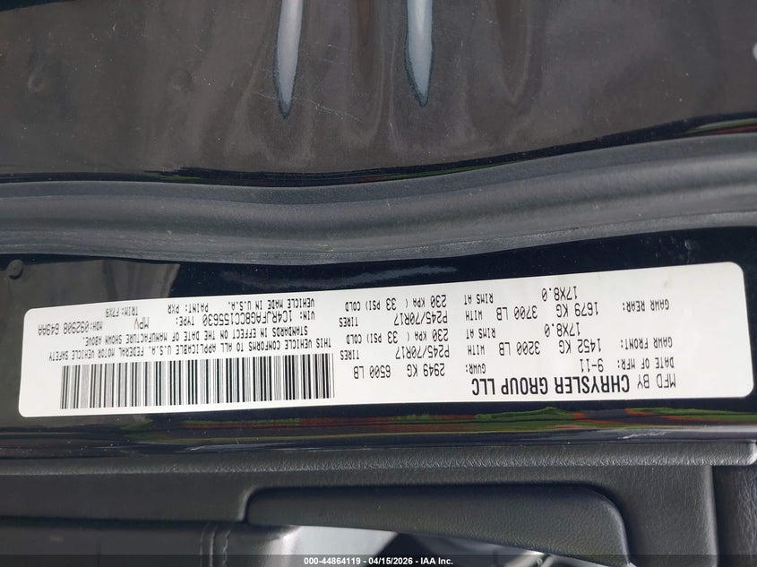 2012 Jeep Grand Cherokee Laredo VIN: 1C4RJFAG8CC155630 Lot: 44864119