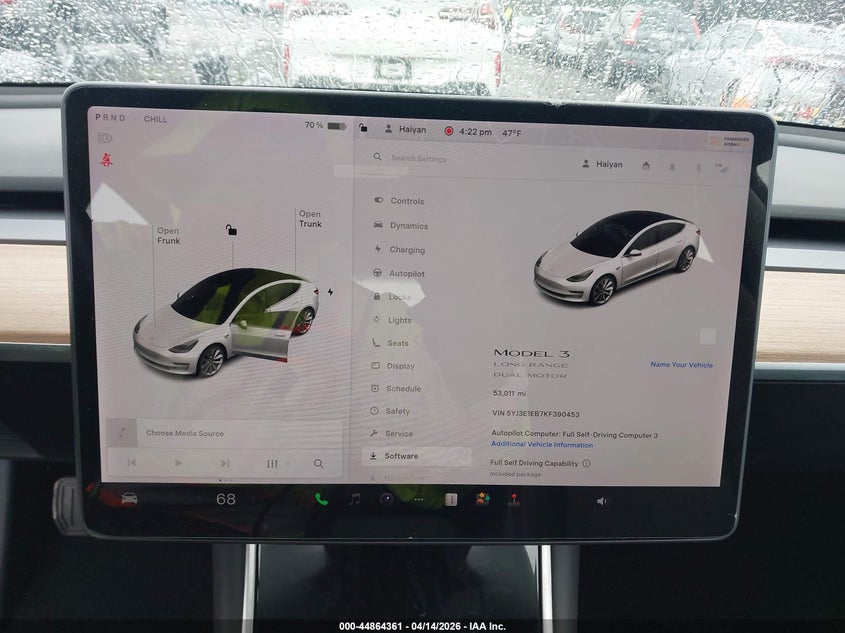2019 Tesla Model 3 Long Range/Performance white Lot 111044864361 Vin 5YJ3E1EB7KF390453