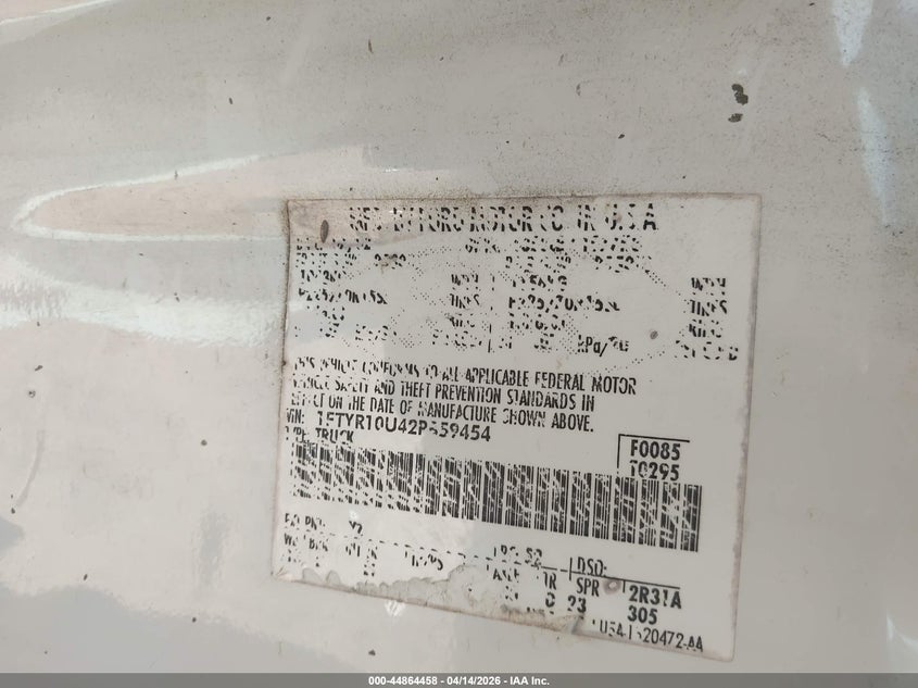 2002 Ford Ranger Edge/Xl/Xlt VIN: 1FTYR10U42PB59454 Lot: 44864458