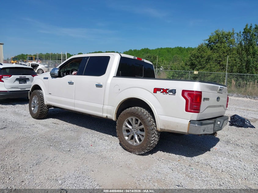 2017 Ford F-150 3.5 Lariat White Lot 111044864664 Vin 1FTEW1EG4HKC31466