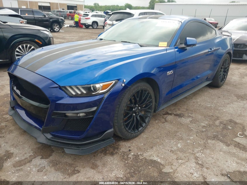 2017 Ford Mustang 5.0 Gt Premium blue Lot 111044864824 Vin 1FA6P8CFXH5291115