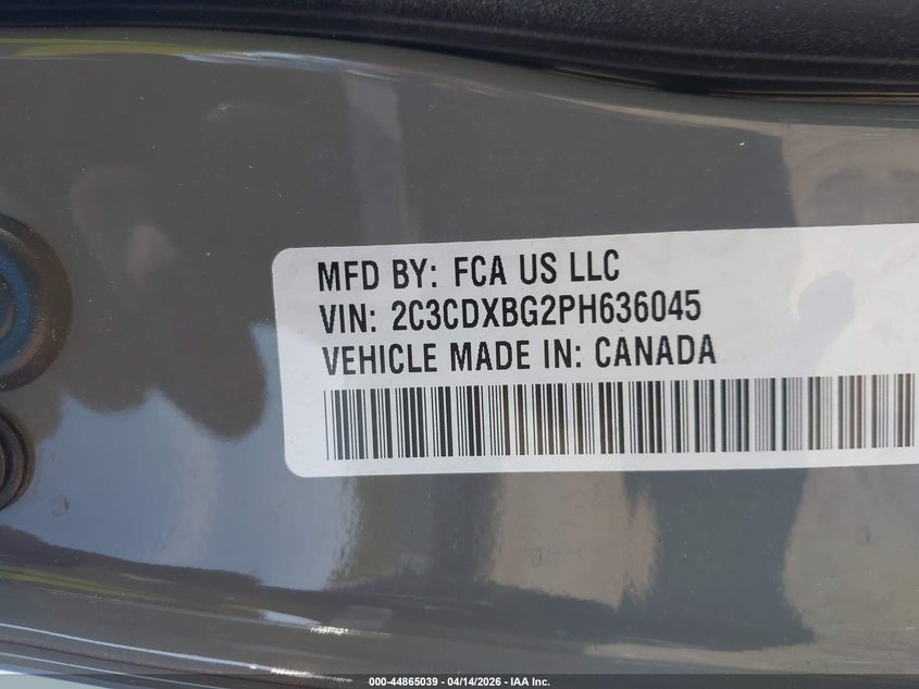2023 Dodge Charger 3.6 Sxt grey Lot 111044865039 Vin 2C3CDXBG2PH636045