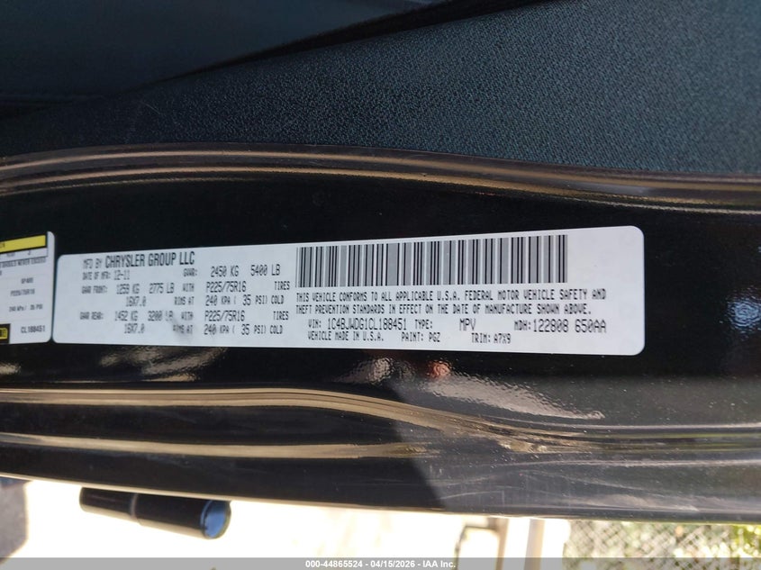 2012 Jeep Wrangler Unlimited Sport VIN: 1C4BJWDG1CL188451 Lot: 44865524